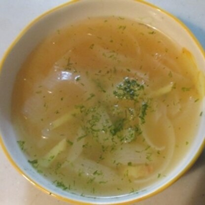 生姜入りオニオンスープはトロトロで美味しかったです。
ごちそうさまです。